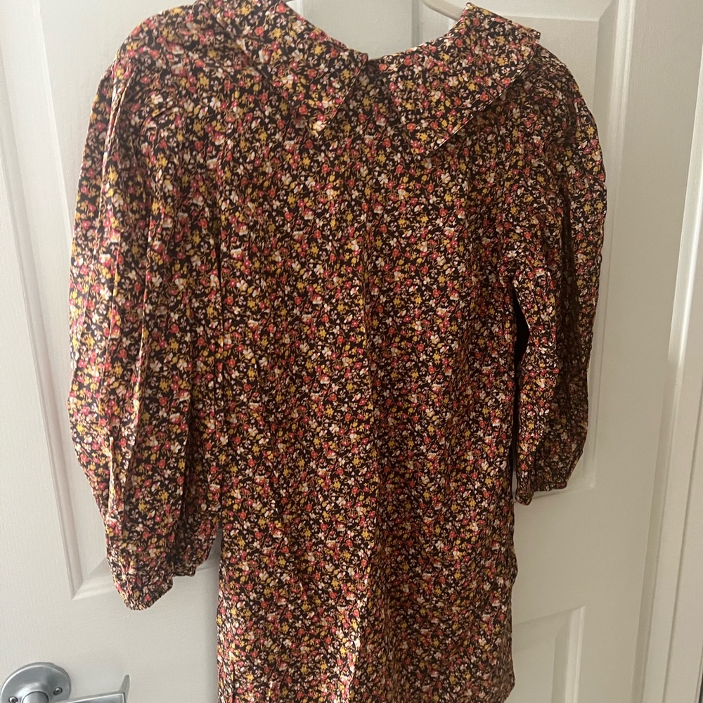 Free People long sleeve mini floral dress size 8